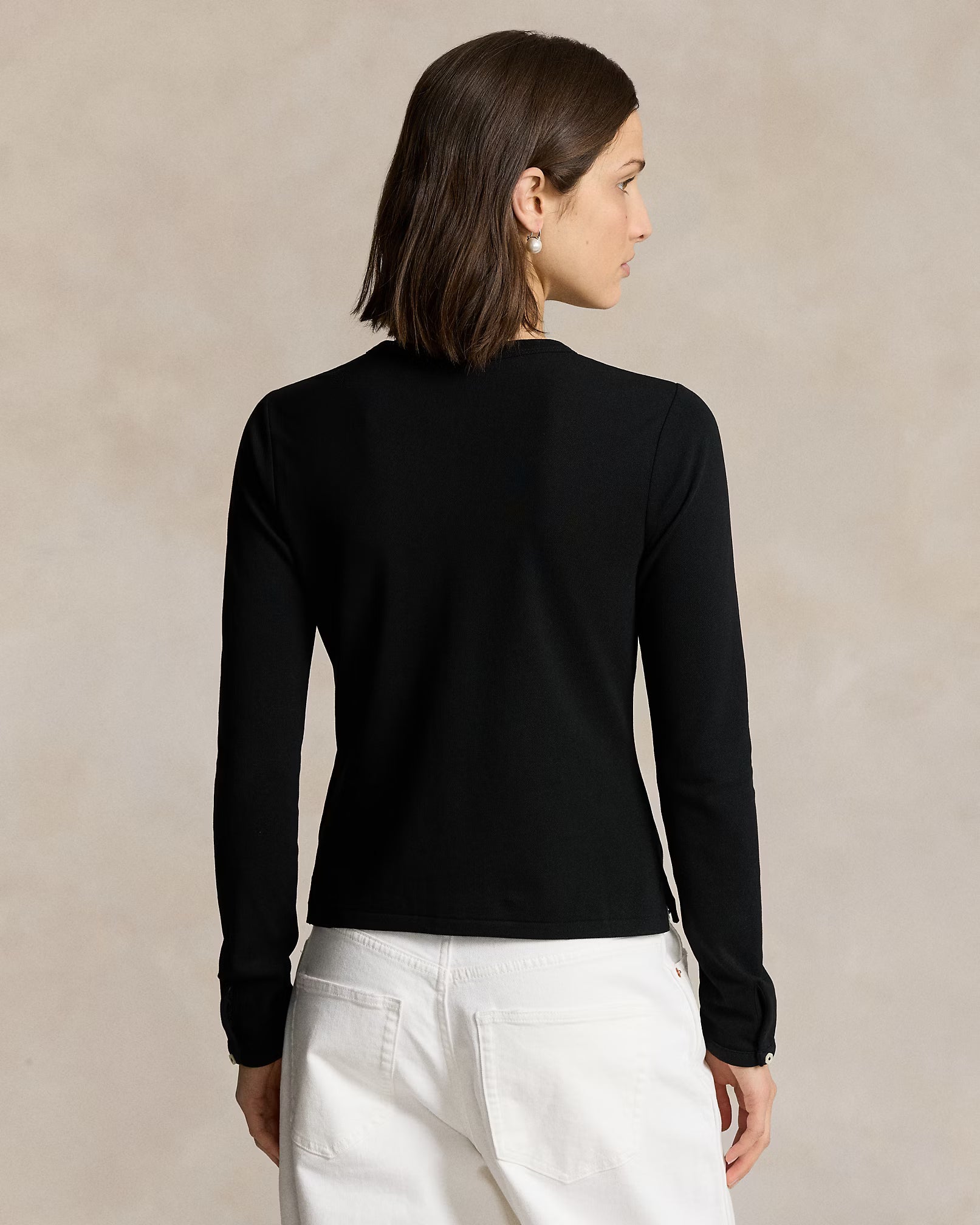 Stretch Mesh Cotton Crewneck